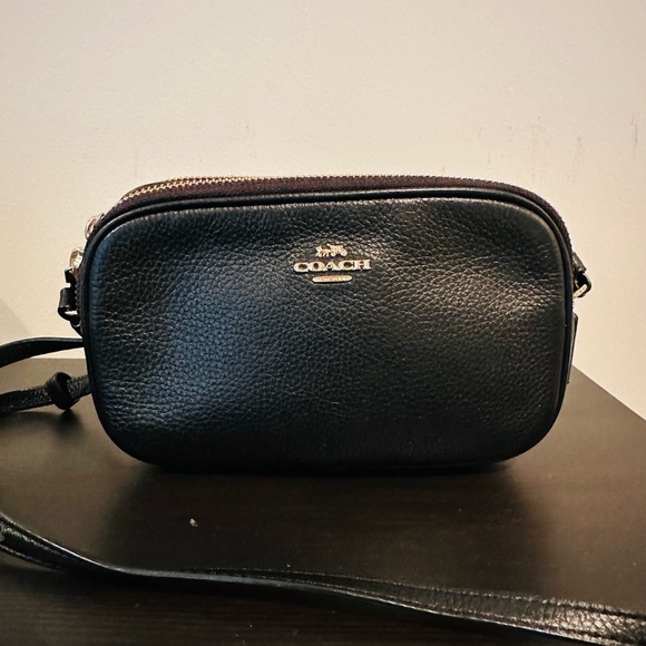 Coach Black Leather Crossbody Bag - Picture 1 of 7